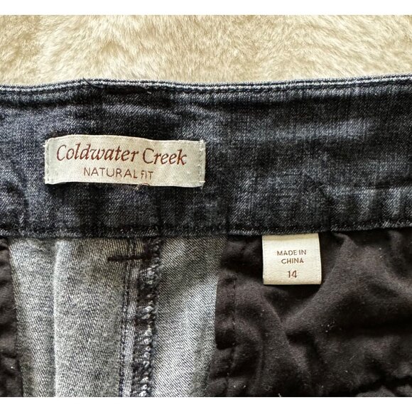 Cold Water Creek Jeans 14 Natural Fit Wide Leg Dark Wash - Picture 3 of 9